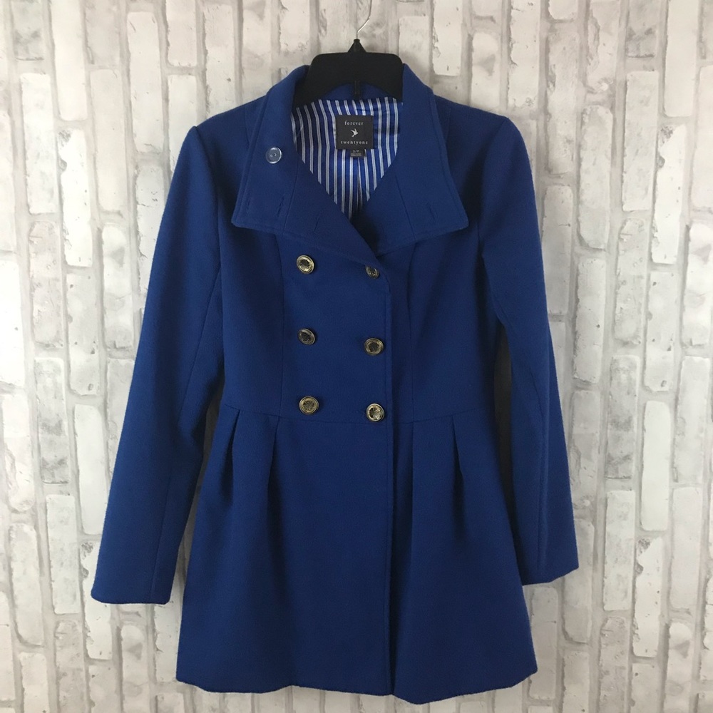 Forever 21 Royal Blue Pea Coat fancy princess